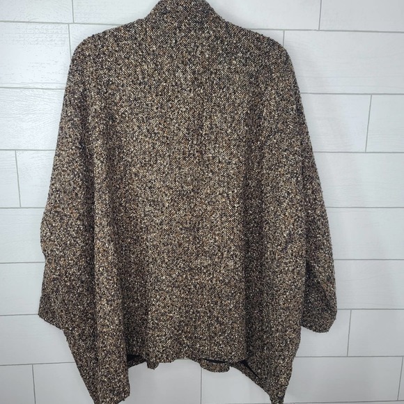 Eskandar Jacket Tweed 1 Lined Wool Blend Brown Black Oversized Lagenlook Boxy - Picture 4 of 14